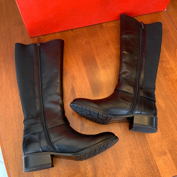 Donald J Pliner Baso Black Leather Boots - Picture 3 of 11